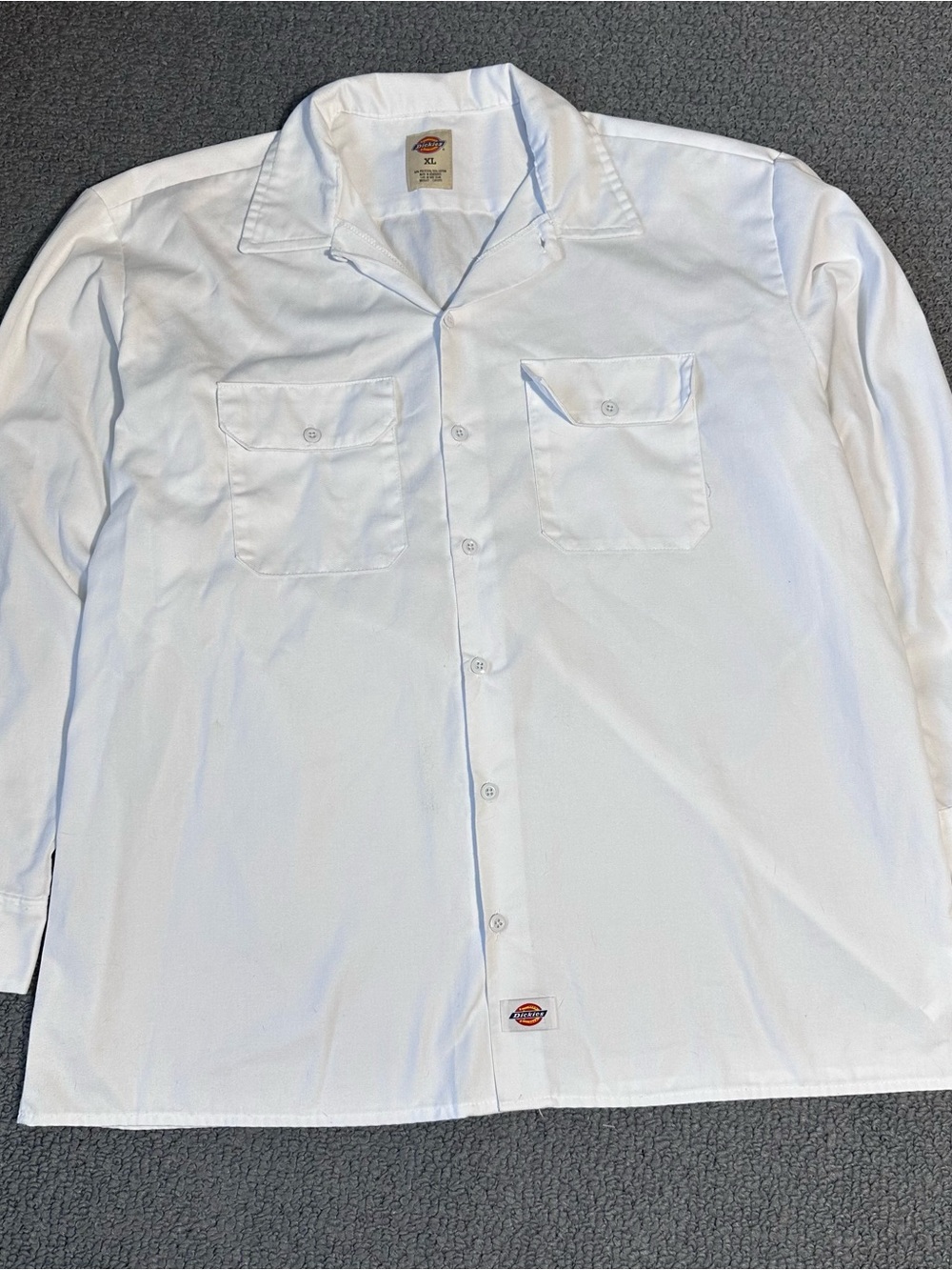 Dickies Men’s White Work Shirt - Long Sleeve Two-Pocket